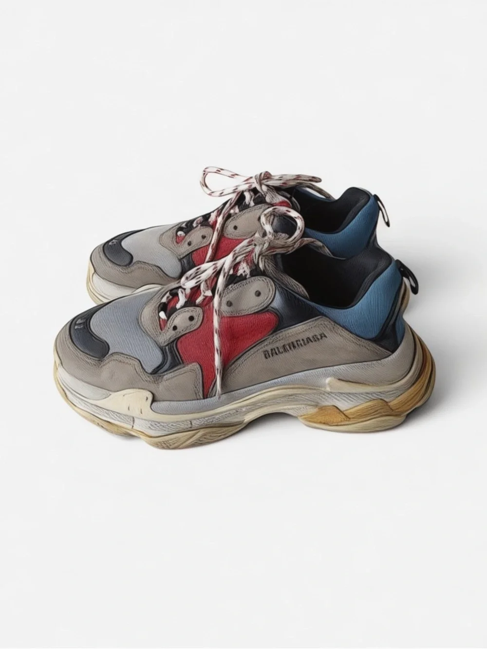 BALENCIAGA Triple‎ S Sneaker 'Blue Red' Size 9